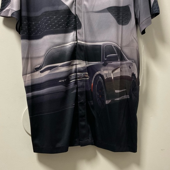 “Dodge Charger” David Carey Black & Gray Collared Button Down Dry Wick Shirt! - Picture 5 of 12